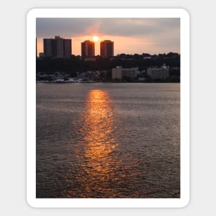 Sunset Across the Hudson River Sticker